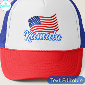 Kamala Harris for President エレガント Script US Flag キャップ