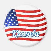 Kamala Harris for President エレガント Script US Flag マグネット (正面)