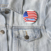 Kamala Harris for President エレガント Script US Flag 缶バッジ (インサイチュ)