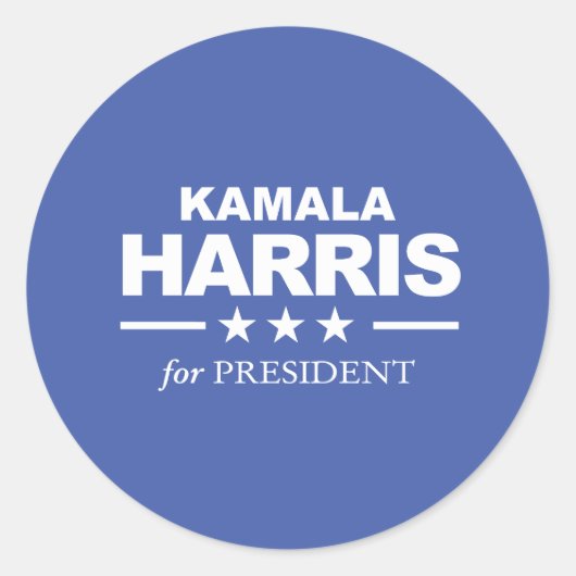 Kamala Harris for President – ホワイト – ラウンドシール (正面)