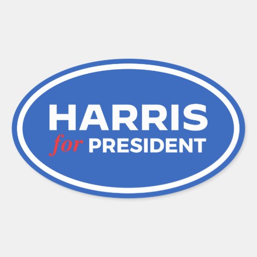 Kamala Harris for President 楕円形シール (正面)