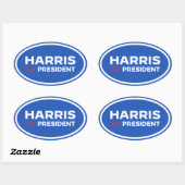 Kamala Harris for President 楕円形シール (シート)