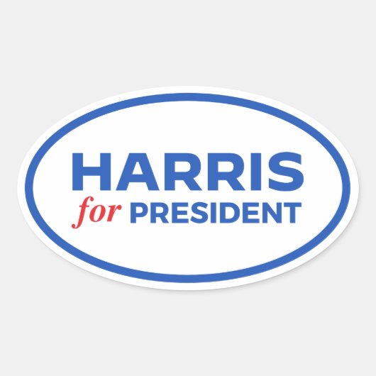 Kamala Harris for President 楕円形シール (正面)