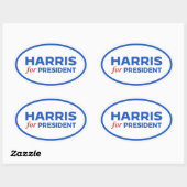Kamala Harris for President 楕円形シール (シート)