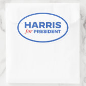Kamala Harris for President 楕円形シール (バッグ)
