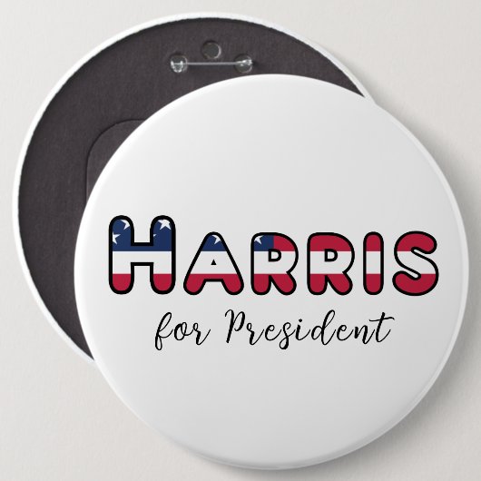 Kamala Harris for President 缶バッジ (正面&裏面)