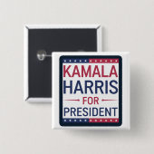 Kamala Harris for President 缶バッジ (正面&裏面)
