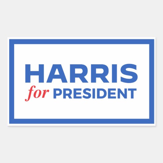 Kamala Harris for President 長方形シール (正面)