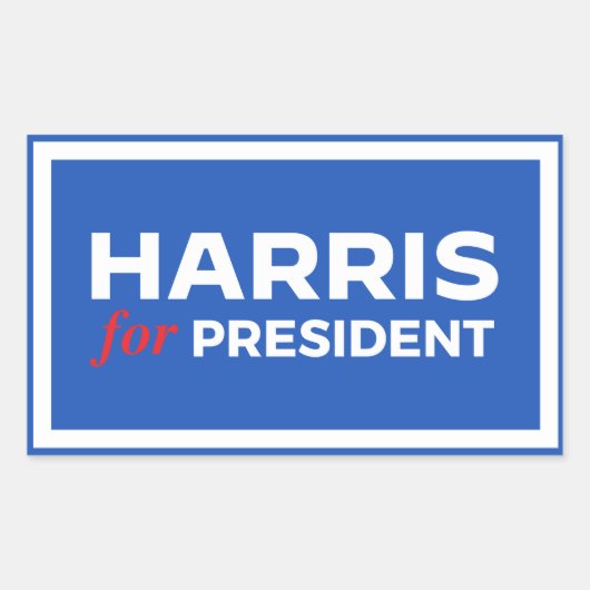 Kamala Harris for President 長方形シール (正面)
