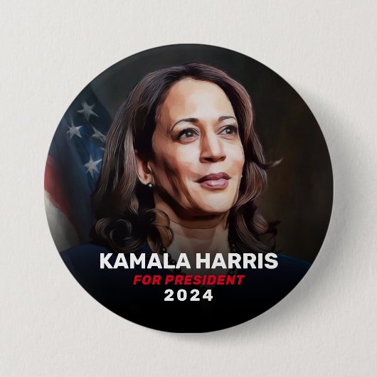 Kamala Harris for President 2024キャンペーンボタン 缶バッジ (正面)