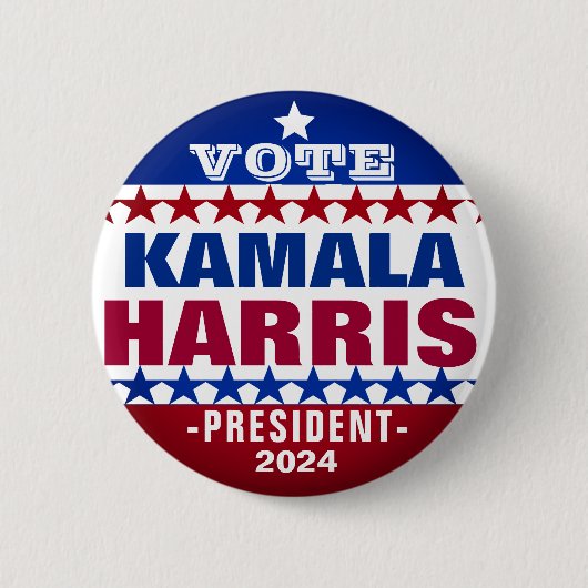 Kamala Harris for President 2024キャンペーンボタン 缶バッジ (正面)