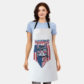 Kamala Harris for President 2024 おもしろい Cat エプロン (着用した状態)