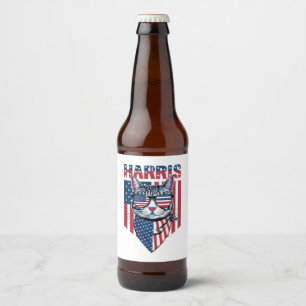 Kamala Harris for President 2024 おもしろい Cat ビールラベル