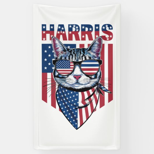 Kamala Harris for President 2024 おもしろい Cat 横断幕 (縦)