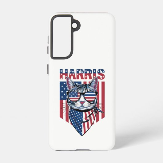 Kamala Harris for President 2024 おもしろい Cat Samsung Galaxyケース (裏面)