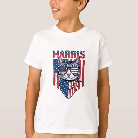 Kamala Harris for President 2024 おもしろい Cat Tシャツ (正面)