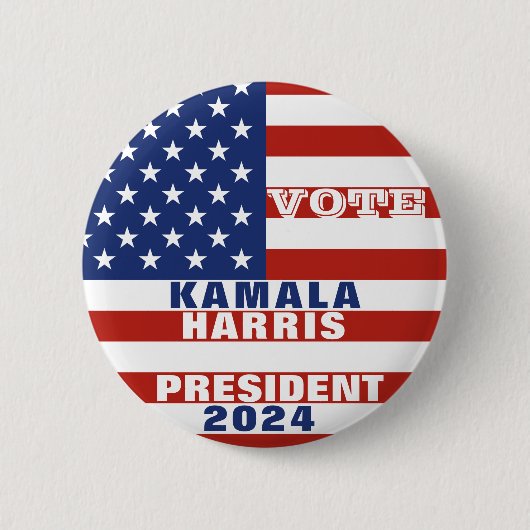 Kamala Harris for President 2024 Campaign 缶バッジ (正面)