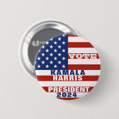 Kamala Harris for President 2024 Campaign 缶バッジ (正面&裏面)