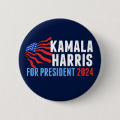 Kamala Harris for President 2024 Dark Blue 缶バッジ (正面)