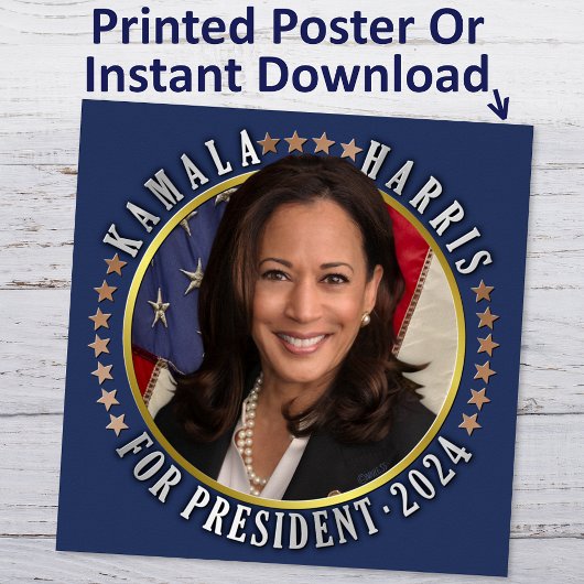 Kamala Harris for President 2024 Democrat Photo ポスター
