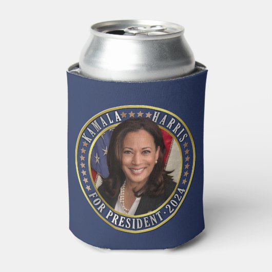 Kamala Harris for President 2024 Democrat Photo 缶クーラー (缶正面)