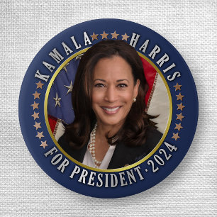 Kamala Harris for President 2024 Democrat Photo 缶バッジ