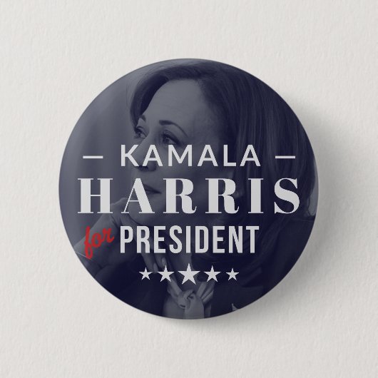 Kamala Harris for President 2024 Photo Button Pin 缶バッジ (正面)