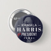 Kamala Harris for President 2024 Photo Button Pin 缶バッジ (正面&裏面)