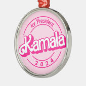 Kamala Harris for President in Pink メタルオーナメント (左)