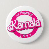 Kamala Harris for President in Pink 缶バッジ (正面)