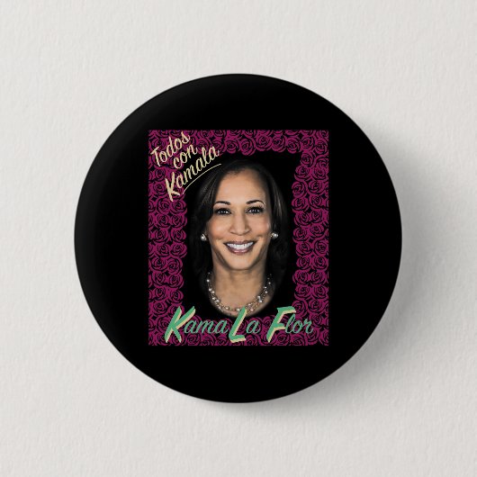 Kamala Harris Harris 2024 Kamala Harris For Pr 缶バッジ (正面)