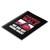 Kamala Harris Heel Stepping On Red MAGA Hat ノートブック (左側)