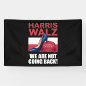 Kamala Harris Heel Stepping On Red MAGA Hat 横断幕 (横)
