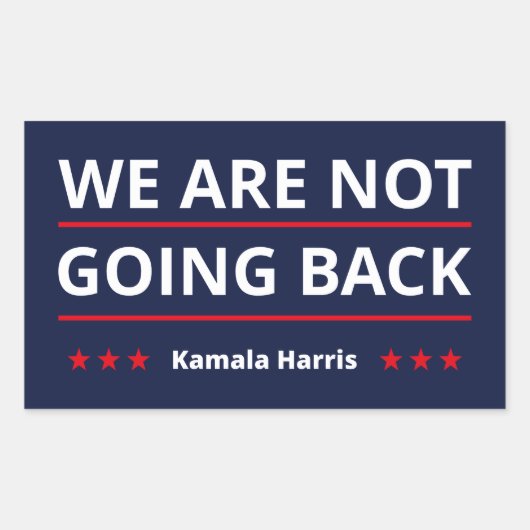Kamala Harris - IIに戻らない 長方形シール (正面)
