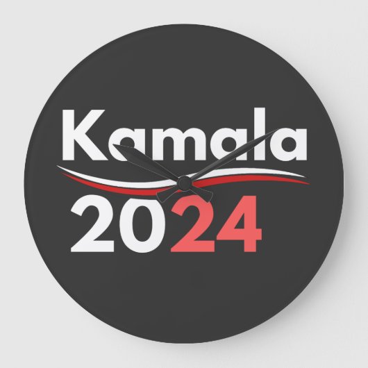 kamala harris, kamala harris, kamala harris 2024 ラージ壁時計 (正面)