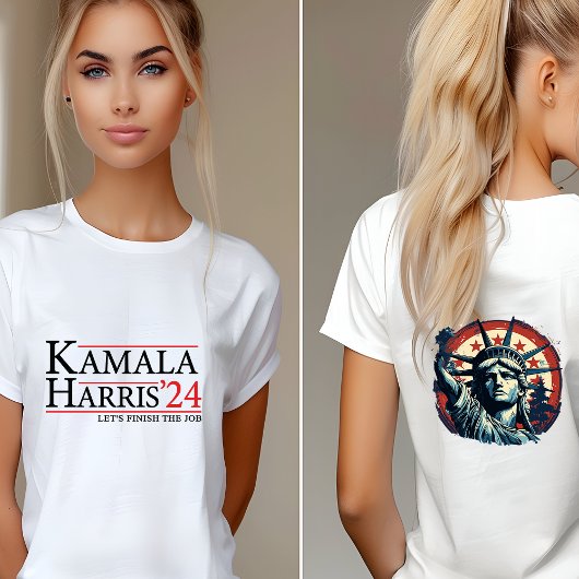 Kamala Harris : Let's Finish the Job トライブレンドTシャツ