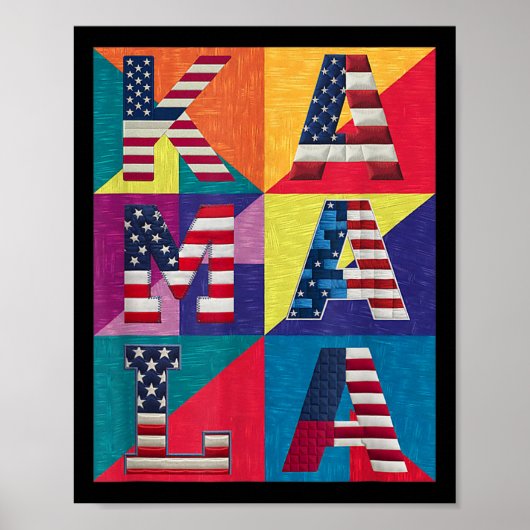 Kamala Harris Quilted Show Your Support For Harris ポスター (正面)