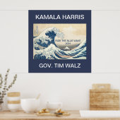 KAMALA HARRIS RIDE THE BLUE WAVE 2024 ポスター (キッチン)