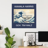 KAMALA HARRIS RIDE THE BLUE WAVE 2024 ポスター (ホームオフィス)