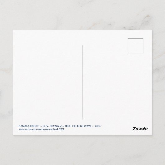 KAMALA HARRIS RIDE THE BLUE WAVE 2024 ポストカード (裏面)