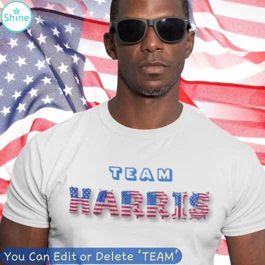 Kamala Harris TEAM HARRIS USA国旗のバルーンレター Tシャツ