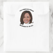 Kamala Harris - The American Dream Belos Belos Us ラウンドシール (バッグ)