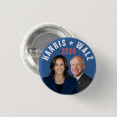 Kamala Harris Tim Walz副社長2024写真 缶バッジ (正面&裏面)