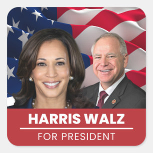 Kamala Harris Tim Walz社長2024年 スクエアシール