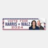 Kamala Harris Tim Walz 2024大統領副社長の写真 バンパーステッカー (正面)
