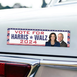 Kamala Harris Tim Walz 2024大統領副社長の写真 バンパーステッカー