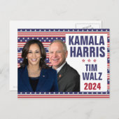 Kamala Harris Tim Walz 2024大統領副社長の写真 ポストカード (正面/裏面)