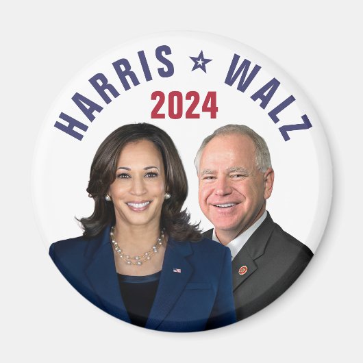 Kamala Harris Tim Walz 2024大統領副社長の写真 マグネット (正面)