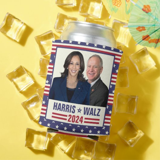 Kamala Harris Tim Walz 2024大統領副社長の写真 缶クーラー (インサイチュ 夏)