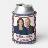 Kamala Harris Tim Walz 2024大統領副社長の写真 缶クーラー (缶正面)